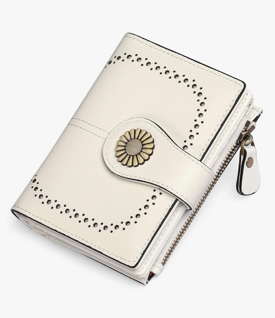 SENDEFN Small Wallets for Woman RFID Blocking Leather Bifold Credit Card Holder Purse with ID Window