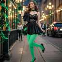 baotongle 2 Pairs Women's Nylon Solid Tights Tights for Women Women's Stocking Hosiery St. Patrick's Day Knee High Socks Long Green (Green)