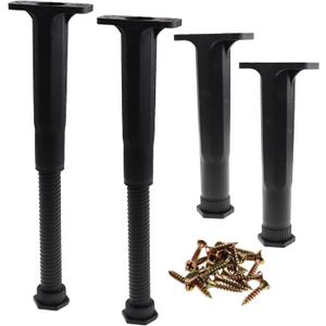 Adjustable Height Bed Support Leg 8-14.5 Inch, Universal Queen/King/Cabinet Bed Frame Center Slat Support Feet, Furniture Stabilizer Set Replacement for Heavy Duty Furniture 4 pcs