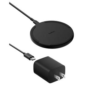 Belkin Wireless Charging Pad 15W - Qi Charger, Charging Station for Apple iPhone 17, iPhone 16/15/14 Series, AirPods, Samsung Galaxy S25, Galaxy S24, Pixel 10 - Power Supply and Cable Included - Black