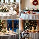 Round Tablecloth 120 Inch 6 Pack White Tablecloths Washable Decorative Linen Polyester Table Clothes Cover for Dining Table Banquets Buffet Parties and Wedding