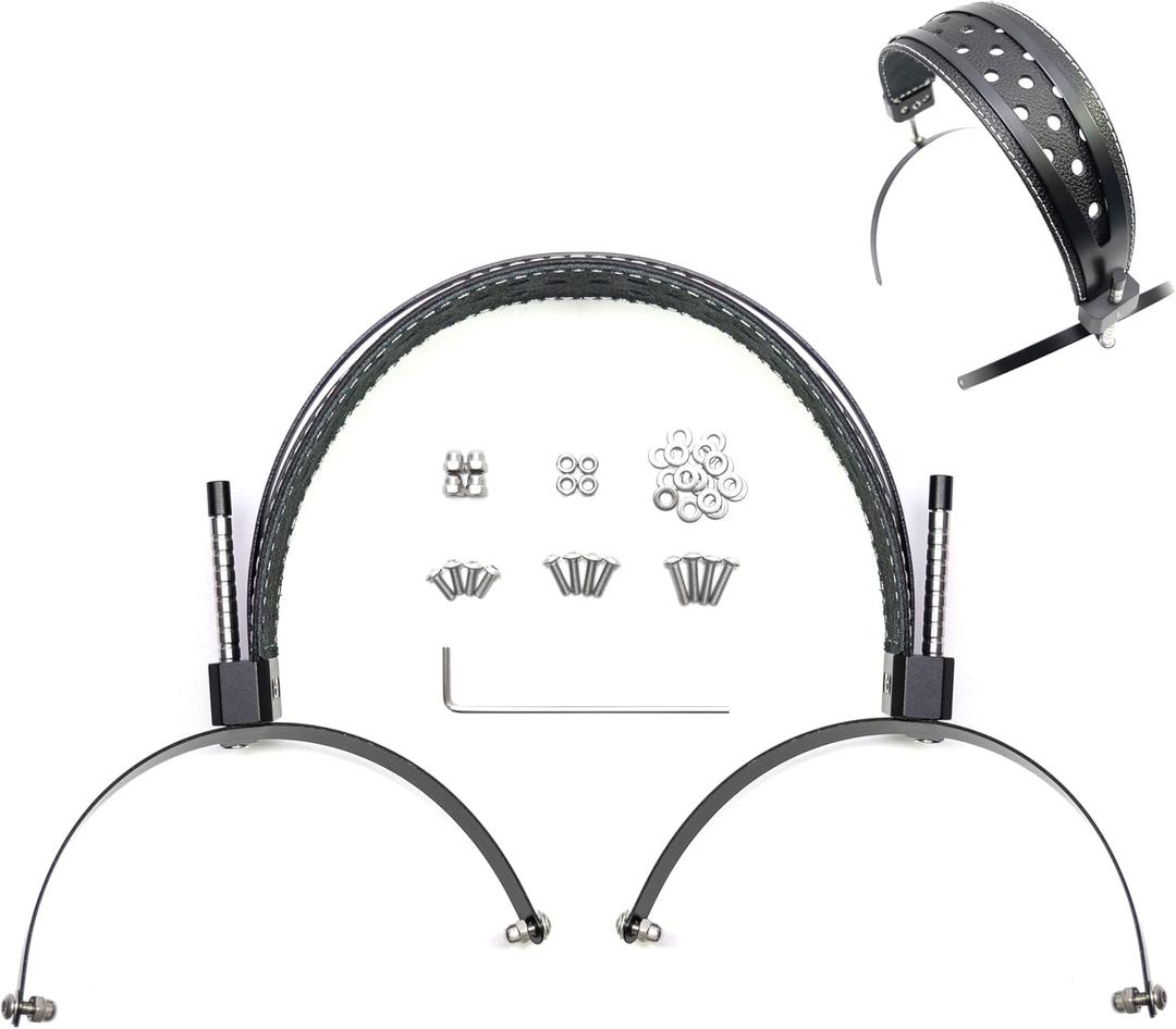 Genuine Leather Full Metal Headband Compatible with Hifiman HE400, SUNDARA, SUNDARA-C Closed-Back, HE R10 R9, HE560, HE6se, SUSVARA Replacement Headphone Weight Dispersing Strap Hybrid Headband