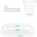4 Pack Square Plant Saucer Tray 18 inch, Heavy Duty Plastic Plant Saucers for Indoors Outdoor, Flower Plant Drip Trays for Pots, Square Seed Starting Tray, Seedling Growing Trays