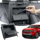JKCOVER Center Console Hidden Box Organizer Compatible with 2024 2025 2026 Toyota Tacoma Accessories Armrest Secret Compartment Press to Open and ClosePatented Design