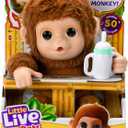 Little Live Pets My Baby Monkey Mango - Interactive Plush Toy, 50+ Sounds & Reactions, Moving Mouth, Bottle Feeding, Thumb Sucking, Grippy Hands & Feet, Soft Cuddly Stuffed Animal  Gift for Kids 4+