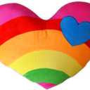 17.7"X13.8"Heart Pillow Stuffed Rainbow Heart Shaped Throw Pillow Plush Toy Gifts