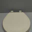 Bemis 500EC Durable Wood Toilet Seat with Easy Clean Hinges, Made in USA, Round, Almond