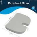 Seat Cusion, Relief Pressure Memory Foam Cusion for Office Chairs & Car Seat, Ergonomic Design Seat Cusion for Tailbone Pain Relief, Sciatica & Back Support (Grey, Cusion)