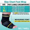 Beltwell - Adjustable Foot & Ankle Compression Wraps For Edema, Lymphedema, Swelling, Neuropathy, Diabetic Foot Care, Circulation (2 Wraps) (Beige, X-Large)