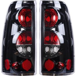 Boine Tail Light Compatible With 1999-2006 Chevy Silverado 1500 2500 3500 GMC Sierra 1500 2500 Driver and Passenger Side Rear Light Brake Lamps (OE Black Clear Lens)
