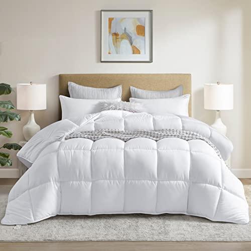 Dorrin Nessin Bedding White Winter, Extra Fluffy, Twin Size, Down Alternative Comforter, Heavyweight All Season, Fiberfill Comforter, Duvet Insert with 8 Corner Tabs