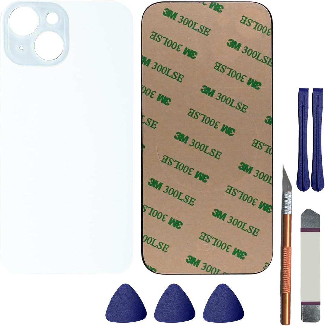 Back Glass Replacement for iPhone 15 Rear Back Glass Replacement Compatible with iPhone 15 6.1 Inches with Reparing Toolkit and Pre-Installed Adhesive(Blue)