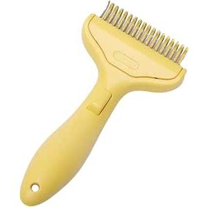 Pet Grooming Brush,Professional Pet Hair Removal Comb For Dog Cats With Stainless Steel Detangling Teeth Ergonomic Handle Grooming Supply