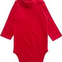 ROMPERINBOX Solid Baby Turtleneck Bodysuit Long Sleeve Cotton Onsies Boy Girl 1 Pack 0-3 Months (Red)