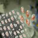 5D Embossed Flower Nail Stickers for Nail Art Floral Nail Art Stickers Self-Adhesive Pearls Nail Art Decals for Women Nail Supplies Art Design Stickers 1 Sheet