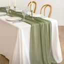 Ling's Moment 10Ft Chiffon Table Runner, Sage Green Table Runners Light Green Sheer Table Runner for Wedding Rustic Boho Wedding Party Bridal Shower Decorations Birthday