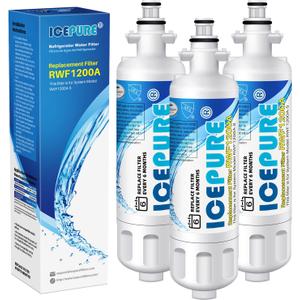 ICEPURE ADQ36006101 9690 Water Filter Replacement for LG LT700P, Kenmore Elite 46-9690 ADQ36006102, RWF1200A, CLCH106, RWF1052 LFX28968ST LFXS29626S LFXS30766S LFX31925ST LFX31945ST Refrigerator,3PACK