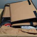 3 in 1 Beach Fishing Cart, Heavy Duty Garden Carts w/All Terrain Inflatable Tires, Folding Wagon Cart, Convert to Chair or Bench with Cushion, Rod Holders and Durable Oxford Bag (Tan)