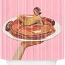 Society6 Short Stack Julia Walck Shower Curtain, 72" x 69", Pink