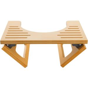 AmazerBath 7 Inches Bamboo Toilet Stool Squat for Adult, Foldable Squatting Potty Stools for Bathroom, 0.79" Thickness Poop Stool with Non-Slip Strip, Space-Saving, No Assembly Required, Natural Color