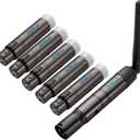 JERRAY 6Pcs DMX Wireless 5 Female Receivers &1 Male Transmitter Control 2.4G Dfi DJ Short version for Led Stage PAR Party Light (Black)