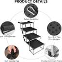 DGSL Extra Wide 4-Step Dog Ramp for Truck, SUV & Bed - Folding Steps with Non-Slip Surface, Supports Up to 250 Lbs