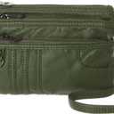 MINICAT Treble Pockets Small Crossbody Purse Cell Phone Purse Shoulder Bags for Women(Green Small)