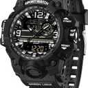 findtime Women's Sport Watch Digital Waterproof Watches Military Watches Analog Outdoor Wrist Watch LED Luminous Alarm Stopwatch Dual Time Wristwatch