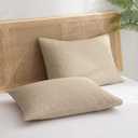 Soft Waffle Weave Pillow Shams King Size, No Insert, 2 Pack 20" x 36" Pillowcases,Breathable & Skin-Friendly Pillow Cases, Stylish Decorative Bed Pillow Cases Covers,Khaki