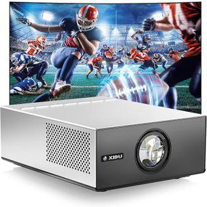 XIDU Portable Projector with WIFI and Bluetooth [Metal Housing/2000ANSI/UHD Native 1080P/Wireless Casting/Electric Focus/Auto Keystone] 4K Outdoor Movie Projector for Home,TV stick,iOS,Android,Laptop, Silver
