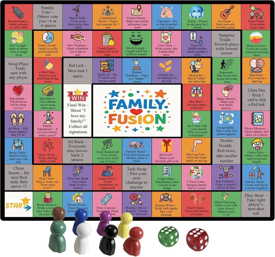 Family Fusion: Board Games for Family & Friends, Fun Game Night Gifts Idea for Adults Groups, Hilarious Family Games for Adults Teens Parents Party Holiday
