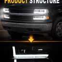 LED DRL Headlight for 1999-2002 Chevy Silverado 2000-2006 Tahoe