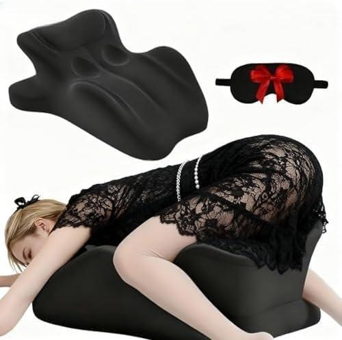 Ergonomic 27 Memory Foam Wedge Pillow for Back & Neck Support, Bed Rest Reading Cushion for Sitting, Watching TV, Posture & Pain Relief (Black)