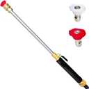 Hydro Jet High Pressure Power Washer Wand, 44cm Portable Cleaning Tool with Connection Adapter and Nozzle for Garden, Window, Car Cleaning