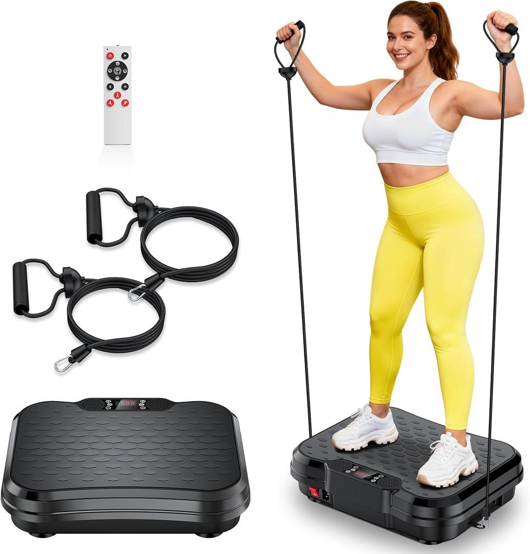Vibration Plate Exercise Machine,Vibrating Platform for Lymphatic Drainage with 250 Speeds,450 lbs Weight Capacity,Vibrated Plates for Weight Loss,Full Body Workout Equipment for Fitness at Home (Medium)