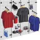 Grid Wall Commercial Grade Gridwall Panels Heavy Duty Grid Panel for Any Retail Display Wall Grid 2' Width x 4' Height, Black (Pack of 3)