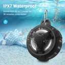 EBODA Bluetooth Shower Speaker, Portable Bluetooth Speakers, IP67 Waterproof Wireless Speaker with LED Light, Floating, 2000mAh, True Wireless Stereo for Kayak, Beach, Gifts for unisex -Black
