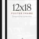 Americanflat 12x18 Poster Frame 2-Pack - Slim Molding - Black