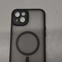 Magnetic Compatible with iPhone 15 Plus Case, [Built-in Kickstand][Full Camera Protection][Compatible with MagSafe][Anti-Fingerprint] Shockproof Phone Case for iPhone 15 Plus 6.7" Black