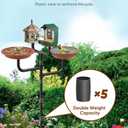 4 Holders Upgrade Bird House Pole with 90inch for Outdoor Bird Feeder Bath, Heavy Duty Adjustable Birdhouse Stand with 4 Plates & 5 Prong Base for Garden, Yard(NO Birdhouse & Birdbath)