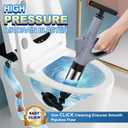 Toilet Plunger, High Pressure Toilet Plunger,Toilet Auger Air Drain Blaster with Real-Time, Heavy Duty Plunger for Bathroom and Plumbing Clogs (Grey), 1 Count