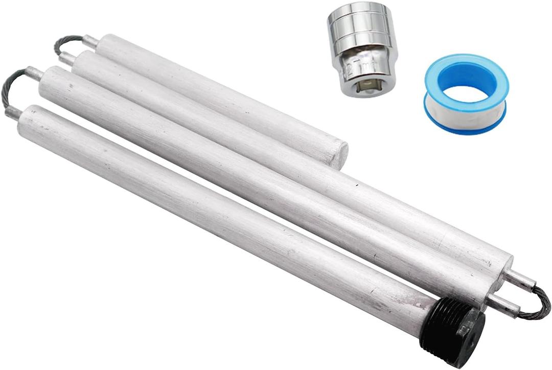 SL003 44" 3/4 NPT Magnesium Flexible Water Heater Anode Rod for Hot Water Heaters,Including 1-1/16" Hex Socket Tool and Teflon Tape for GE, Rheem, Reliance, Richmond, Kenmore Water Heater