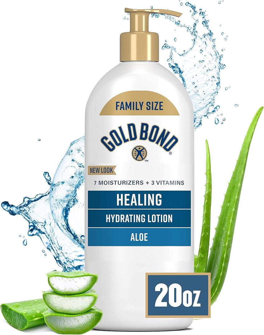 Gold Bond Healing Hydrating Lotion, 20 oz., with Aloe, Moisturizes, Immediate 24-Hour Hydration (20 Ounce (Pack of 1))
