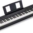 Yamaha 88-Key Weighted Portable Digital Piano Keyboard with Music Rest, Sustain Foot Switch, Built-in Speakers, USB Connectivity, Black (P45B)