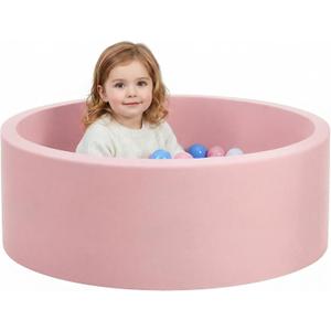 Wilwolfer Foam Ball Pit for Toddlers, Large Baby Ball Pit for Babies with Soft Memory Sponge, Indoor Outdoor Baby Playpen, Kids Play Ball Pool, Gift Toys for Infants Boys and Girls (Pink, NO Balls)