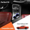JeCar Front Cup Holder Cover Trim Interior Accessories Compatible with 2015-2020 Dodge Challenger (Blue)