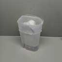 2 Pcs 5.5 LB Rice Storage Container, Airtight Cereal Flour Dispenser with Pouring Spout & Measuring Cup, Kitchen Plastic Clear Dry Food Storage Bin for Grain Oatmeal Snacks Pet Dog Food