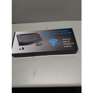 Full-Size Ergonomic Keyboard and Mouse, 2.4GHz Wireless Keyboard and vertical Mouse with Tablet Phone Holder, Wrist Rest for Computer Mac PC Laptop Chromebook, Black