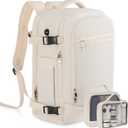 Rinlist Large Travel Backpack for Men Women, TSA Friendly Airline-approved Carry on Backpack, 40L Casual Daypack Weekender Backpack Personal Item Size, Beige