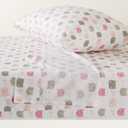 AmKid's Soft, Breathable, Easy-Wash Microfiber 3-Piece Sheet Set with Pillowcase, Twin, Peony Pink Kitties, Animal Print